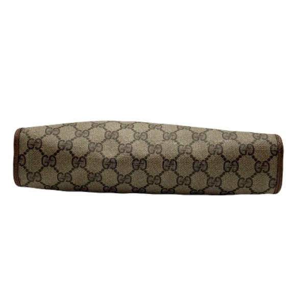 GUCCI GG Supreme Clutch Bag Purse Beige Brown Monogram Gold Hardware - Picture 5 of 15